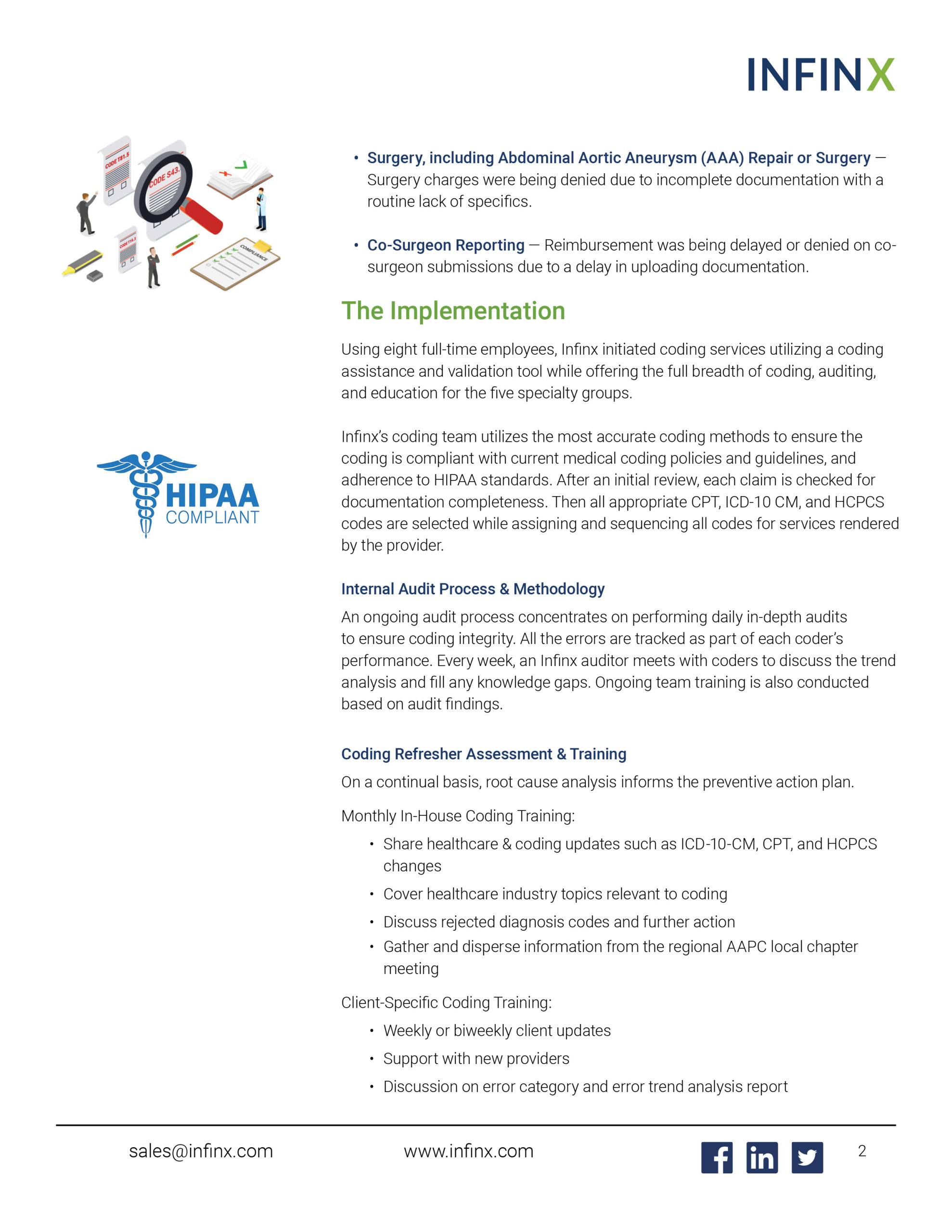 Infinx - Case - Study - Medical Coding Specialists for Mgmt Org - March2021 - 2