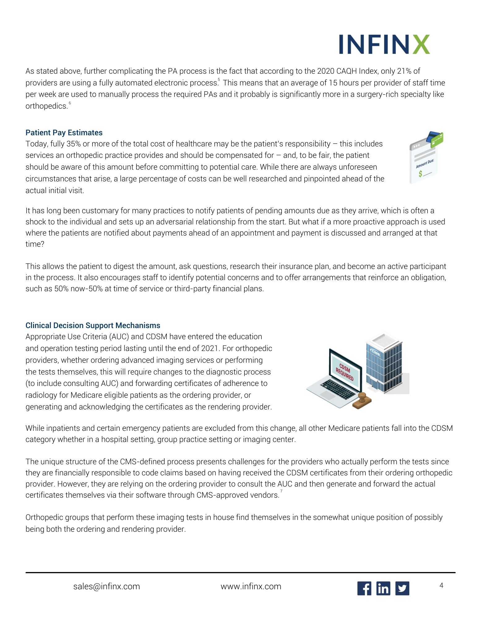 Infinx - White Paper - Automated Patient Access Solutions for Orthopedics - May 2021 4