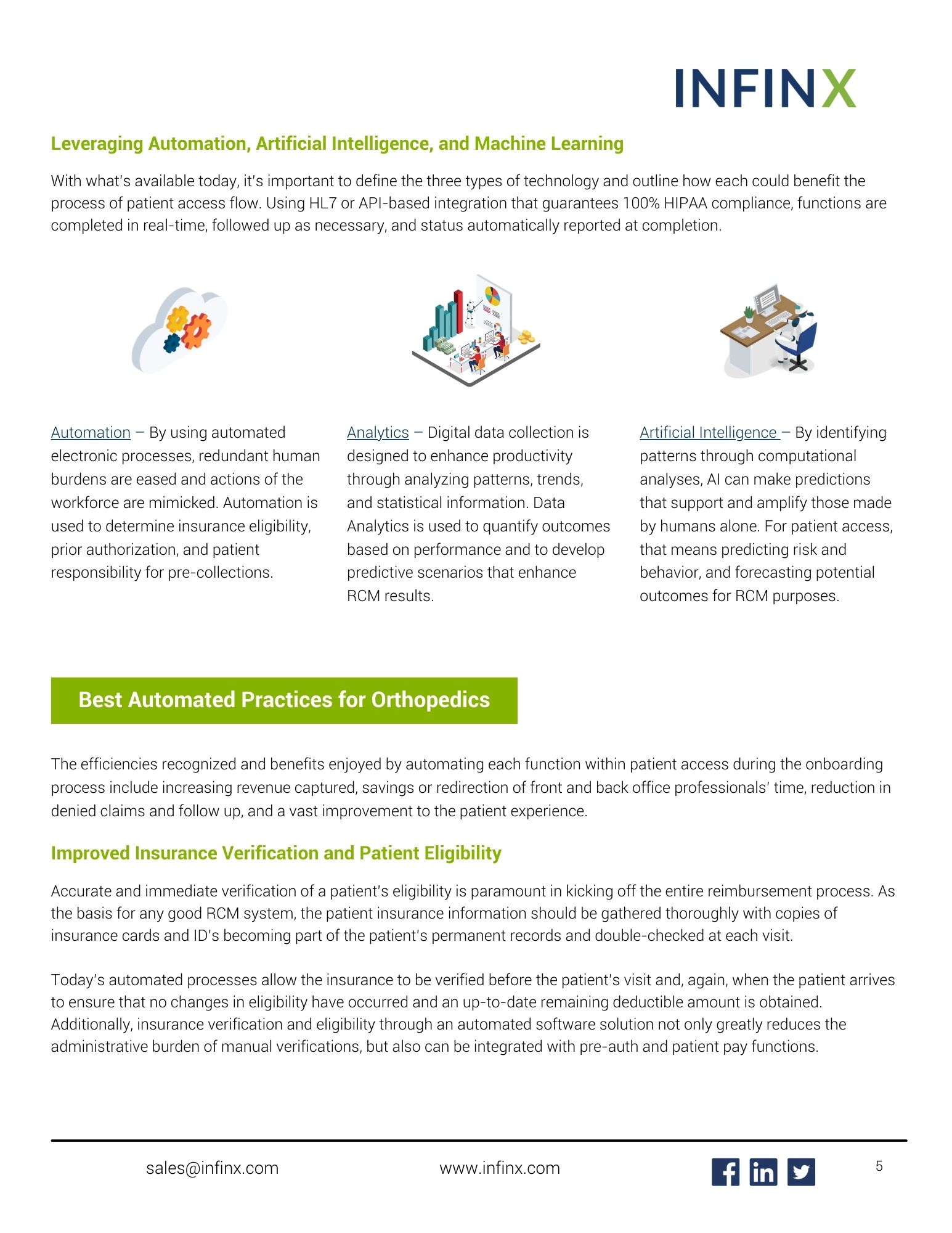 Infinx - White Paper - Automated Patient Access Solutions for Orthopedics - May 2021 5