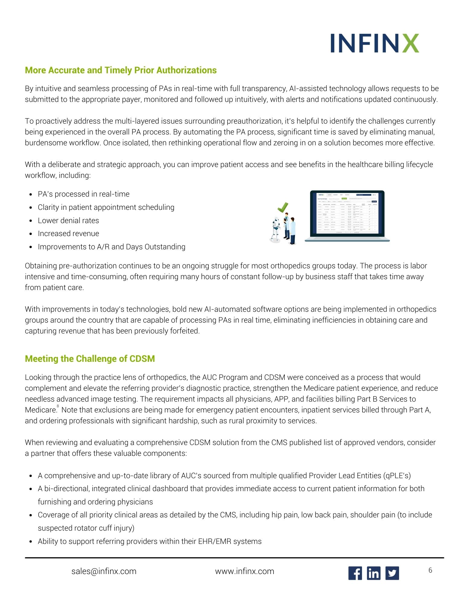 Infinx - White Paper - Automated Patient Access Solutions for Orthopedics - May 2021 6