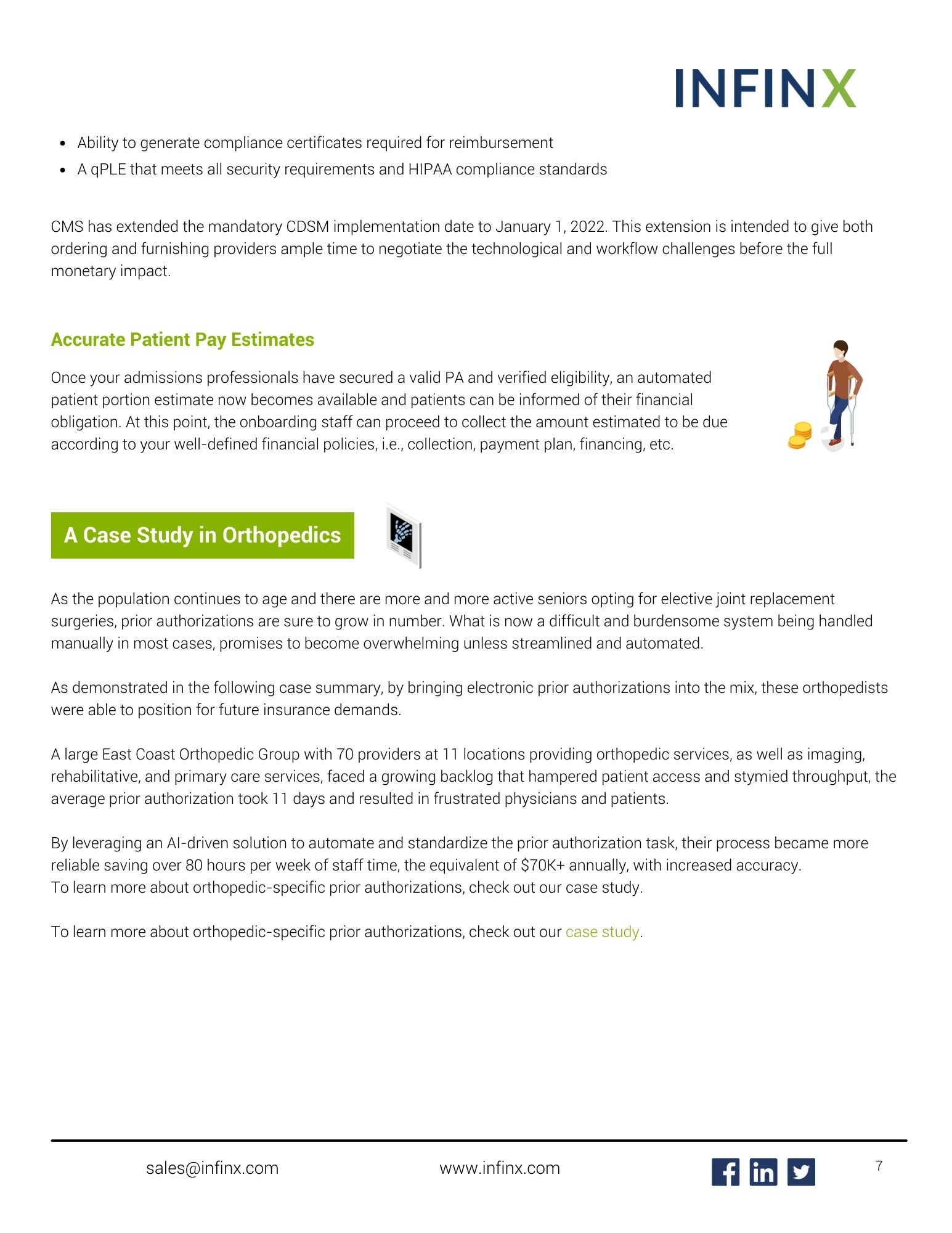 Infinx - White Paper - Automated Patient Access Solutions for Orthopedics - May 2021 7