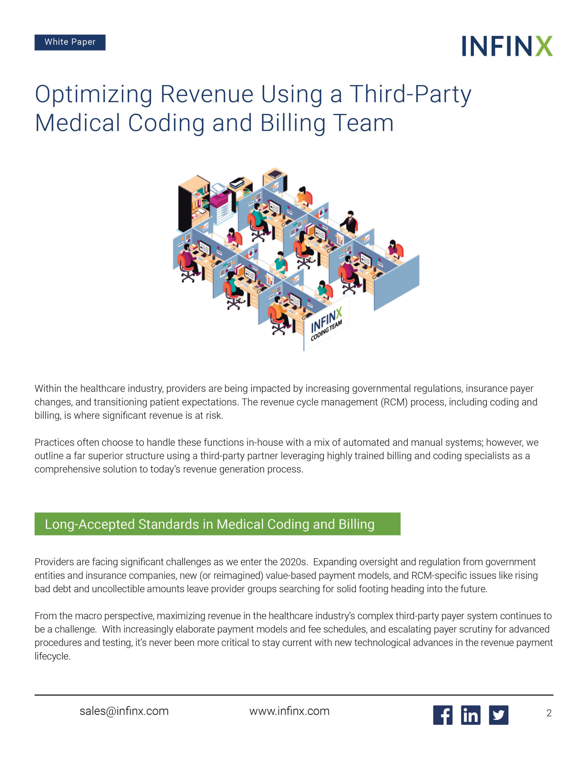 Infinx - White Paper - Optimizing Revenue using a Third-Party Medical Coding and Billing Team June2021 2