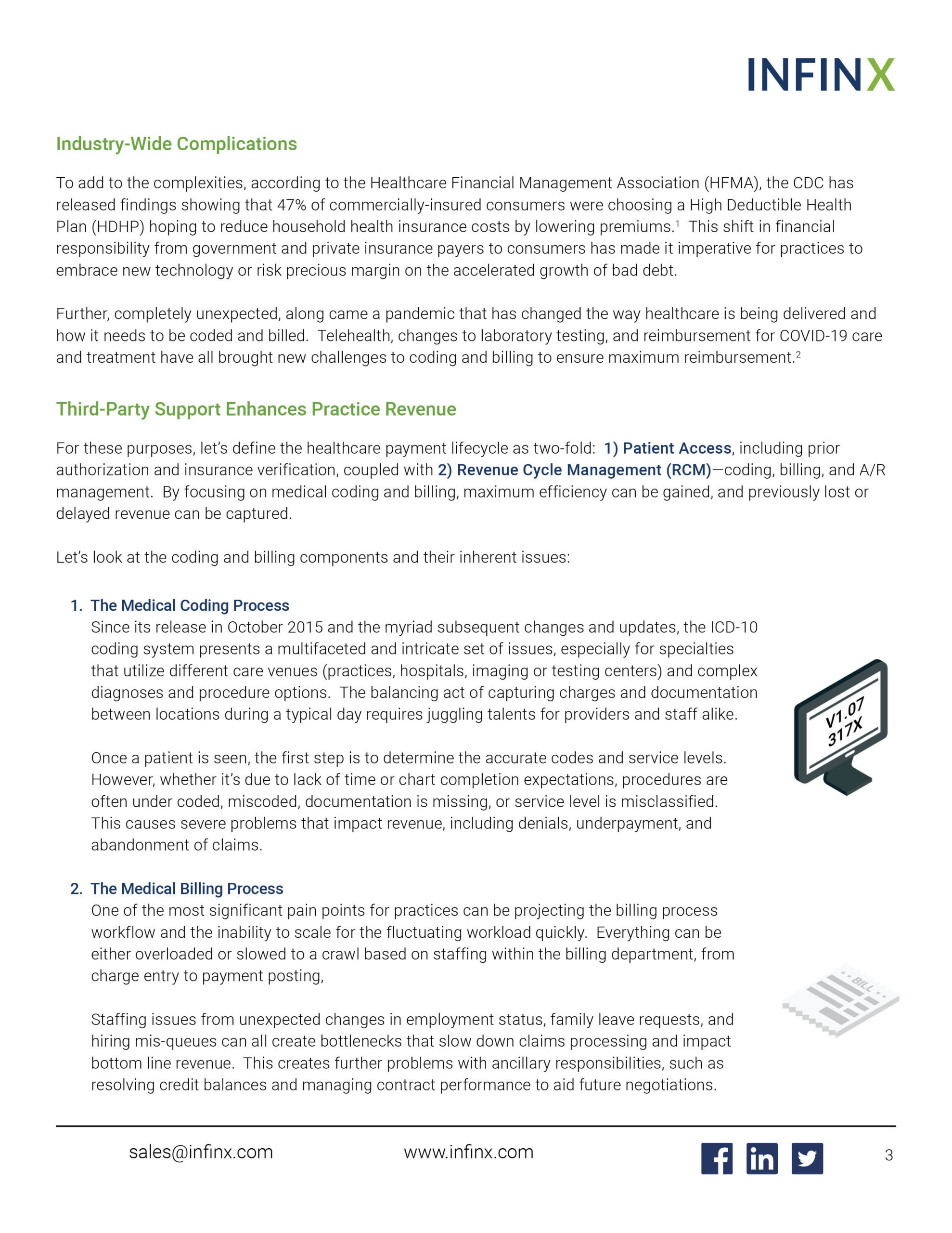 Infinx - White Paper - Optimizing Revenue using a Third-Party Medical Coding and Billing Team June2021 3