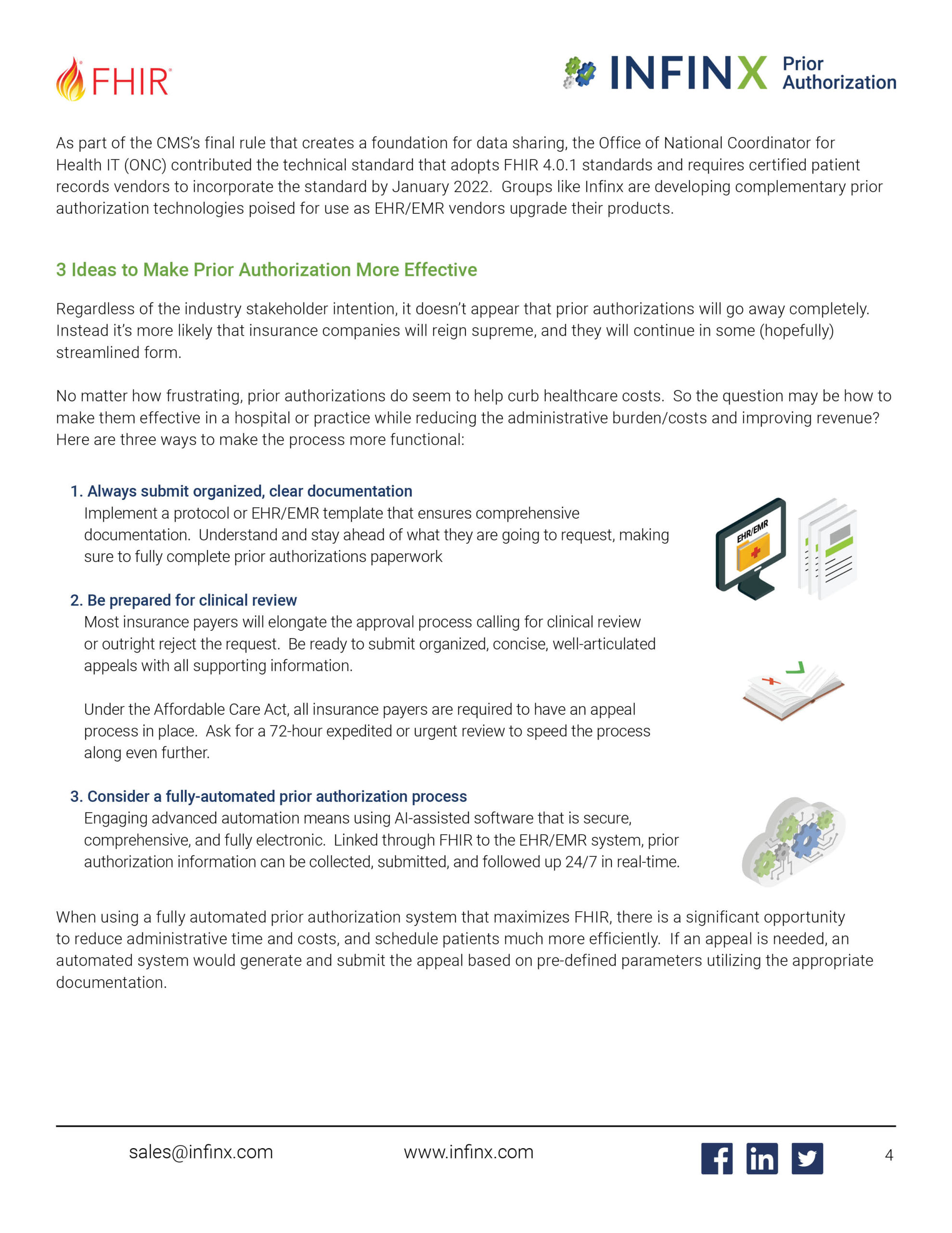 Infinx - White Paper - How Fast Healthcare Interoperability Resources (FHIR) Positively Impact Automated Prior Authorizations July202 1 4