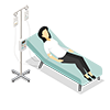 Oncology – Patient Getting Chemo – Infinx Isometric Icon