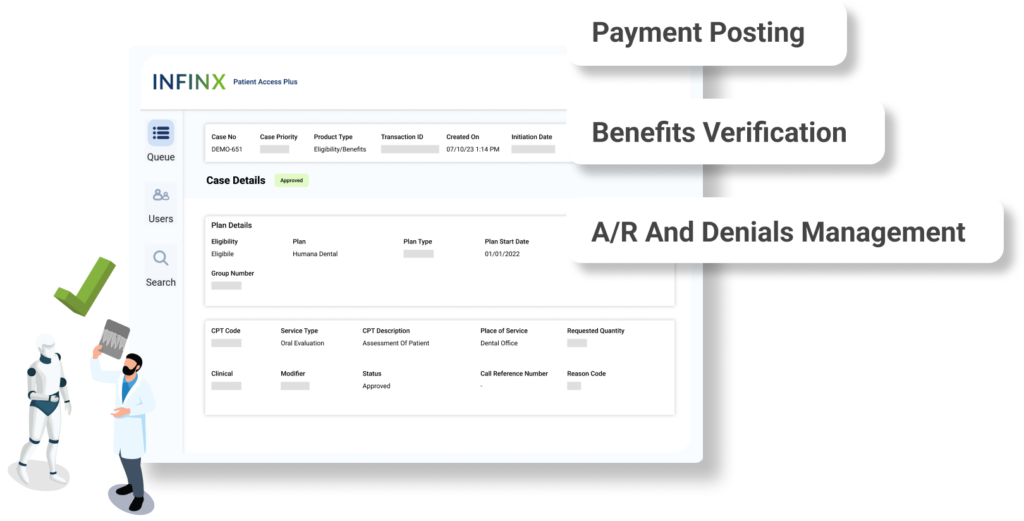 Infinx - Solutions - Dental Revenue Solutions - Payment Posting - Benefits Verification - Accounts Receivable And Denials Management