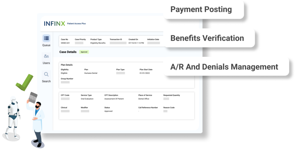 Infinx - Solutions - Dental Revenue Solutions - Payment Posting - Benefits Verification - Accounts Receivable And Denials Management