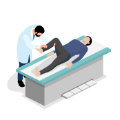 Infinx Icon - Doctor checking patients leg